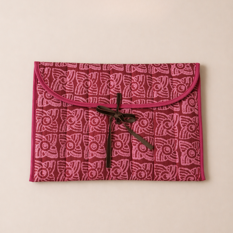 Funda de ordenador acolchada cosida en el taller de BERA